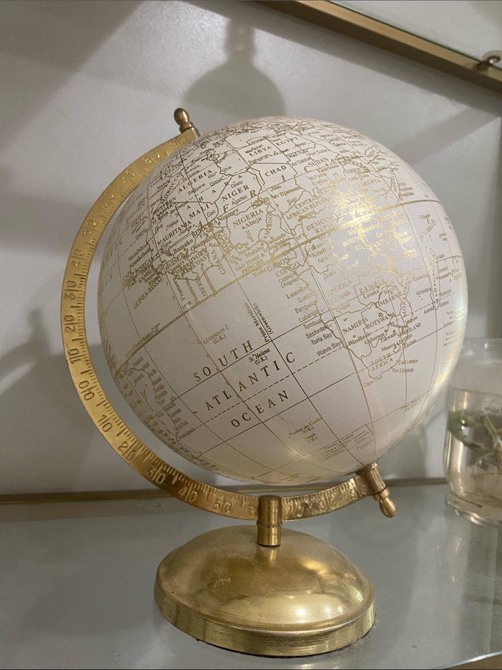Elegant White and Gold Decorative Globe - Home Accents